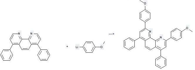 1,10-Phenanthroline,4,7-diphenyl- can be used to produce 2,9-bis-(4-methoxy-phenyl)-4,7-diphenyl-[1,10]phenanthroline
